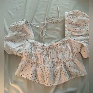 NWOT white babydoll crop top Majorelle brand.